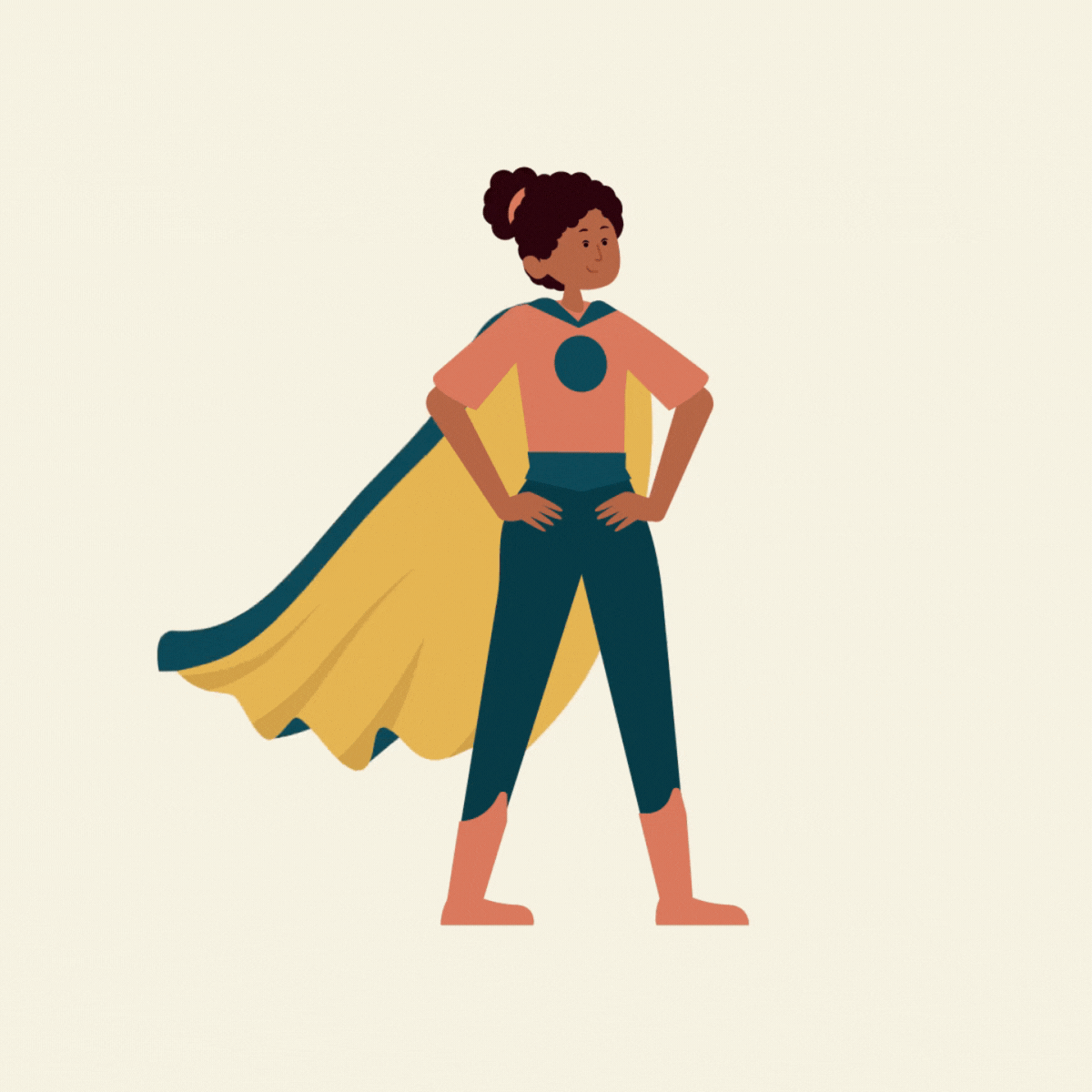 Superhero Teacher with Cape GIF